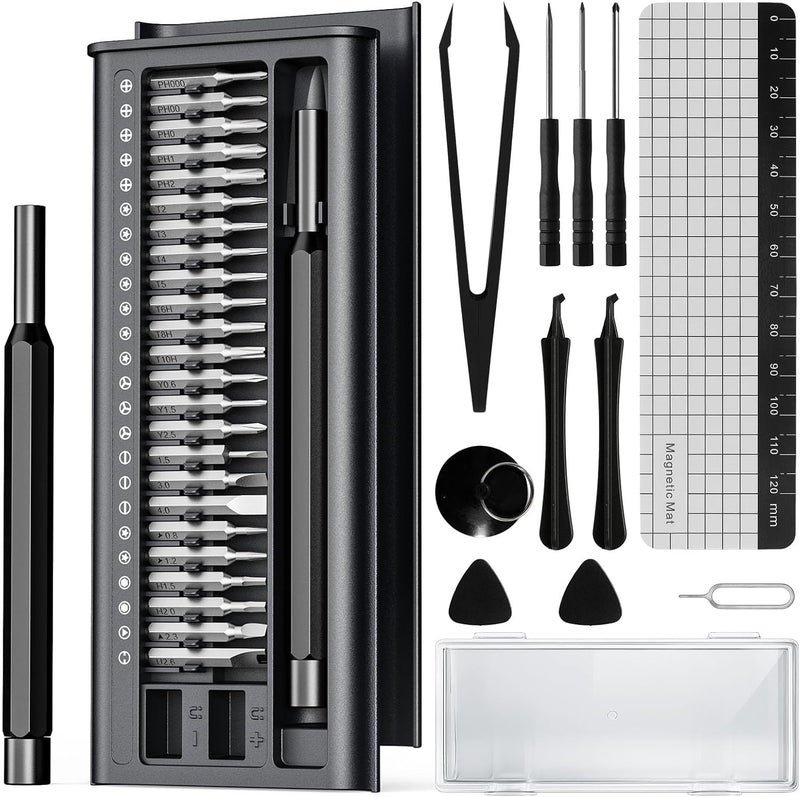 HRPHRP 38-in-1 Precision Screwdriver Set,Mini Professional Magnetic Pads Tiny Repair Tool Kit for Macbook,Computer,Laptop,iPhone, PS4,PS5,Xbox, Switch,Eyeglasses,Watch,Ring Doorbell,Electronic,Gifts for Men - Image 1